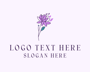 Floral Dahlia Flower Logo