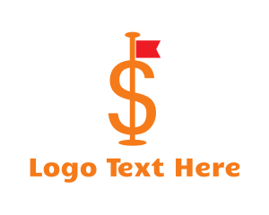 Cash Loan - Dollar Golf Flag logo design