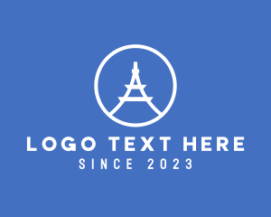 French - Eiffel Tower Letter A logo design
