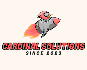 Cardinal - Flying Rocket Rooster logo design