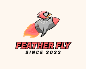 Flying Rocket Rooster logo design