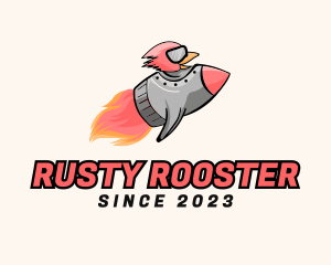 Flying Rocket Rooster logo design