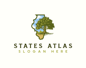 Illinois White Oak Tree logo design