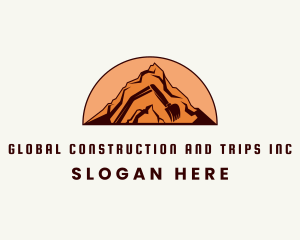 Mountain Construction Excavator logo design