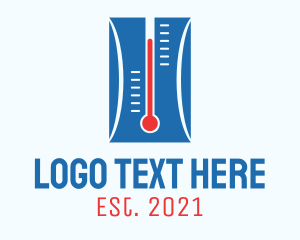 Measurement - Heating Cooling Thermometer logo design