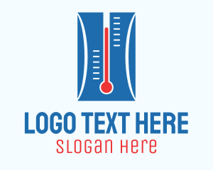 Heating Cooling Thermometer Logo