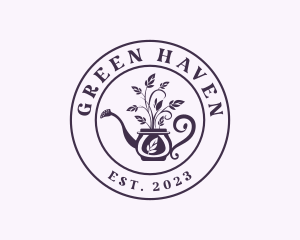 Gardener Watering Pot logo design