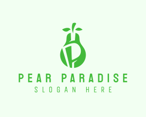 Pear - Green Pear Letter P logo design