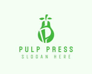 Green Pear Letter P  logo design