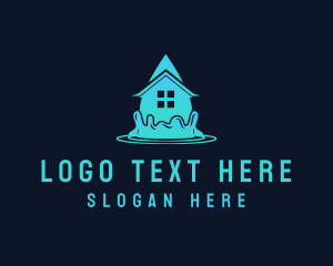 House - House Water Droplet logo design