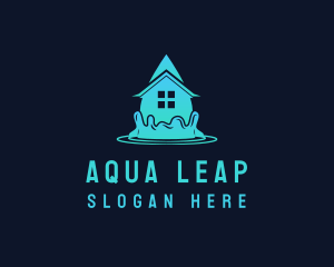 House Water Droplet logo design