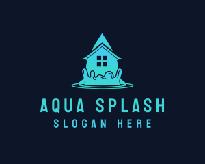 House Water Droplet logo design