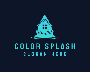 House Water Droplet logo design