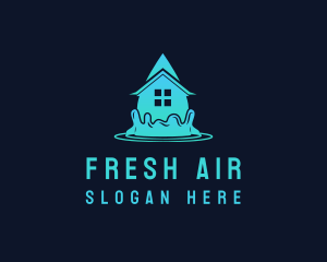 House Water Droplet logo design