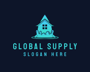 Supply - House Water Droplet logo design