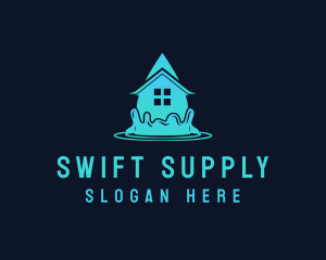 Supply - House Water Droplet logo design