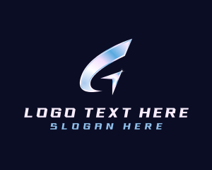 Metallic Y2K Letter G Logo