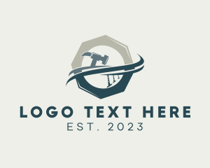 Octagon - Real Estate Contractor Hammer logo design