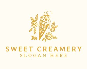 Sweet Ice Cream logo design