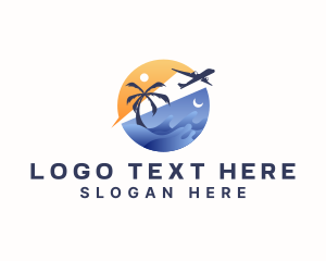 Plane - Travel Beach Vacation logo design