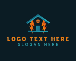 Voltage - Lightning Bolt Power House logo design