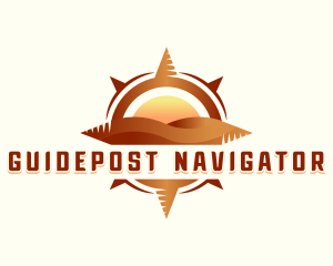 Mountain Compass Navigation logo design