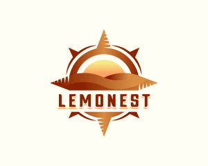 Desert - Mountain Compass Navigation logo design