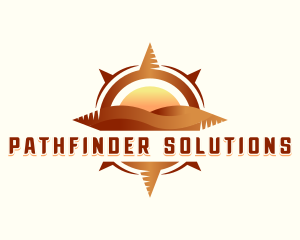 Wayfinding - Mountain Compass Navigation logo design