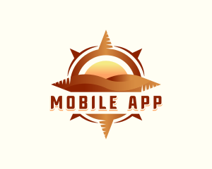 Desert - Mountain Compass Navigation logo design