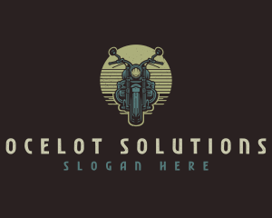 Sunset Motorbike Race logo design