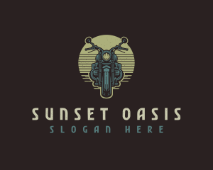 Sunset Motorbike Race logo design