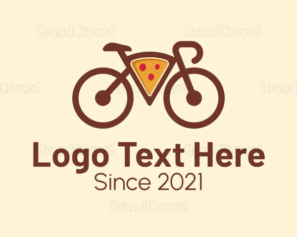 Pizza Bicycle Delivery Logo