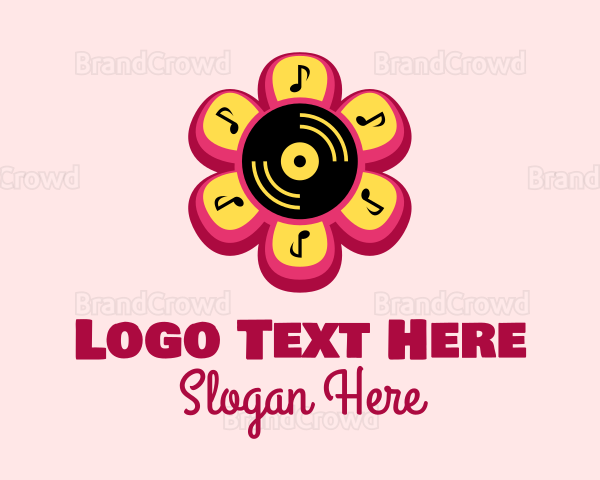 Flower Vinyl Record Logo