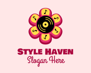 Flower Vinyl Record  Logo