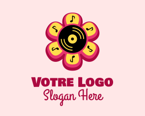 Flower Vinyl Record  Logo