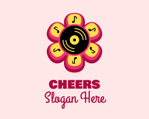 Producer - Flower Vinyl Record logo design