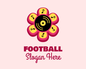 Music Lesson - Flower Vinyl Record logo design
