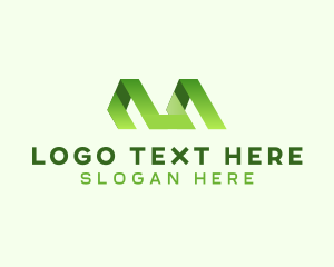 Geometric Ribbon Letter M Logo