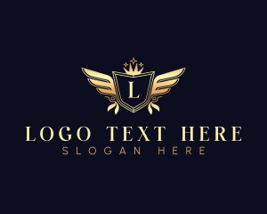 Heraldry - Royal Shield Wings logo design