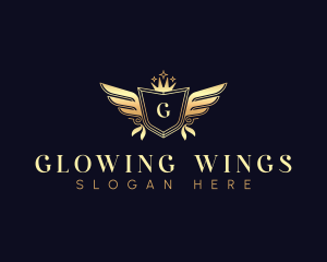 Royal Shield Wings logo design