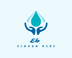 Hand Wash Water Droplet Logo