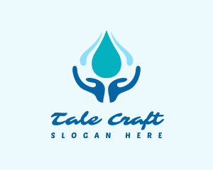 Hand Wash Water Droplet Logo