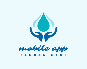 Hand Wash Water Droplet Logo