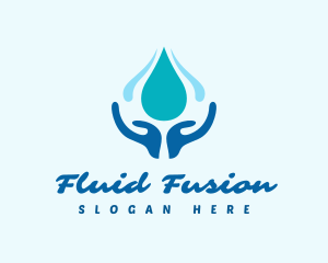 Hand Wash Water Droplet logo design