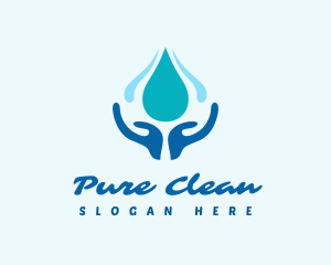 Hand Wash Water Droplet logo design