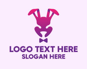 Easter Bunny - Purple Magic Rabbit logo design