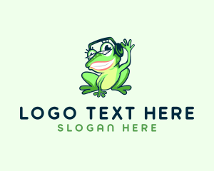 Disk Jockey - Frog Disk Jockey logo design