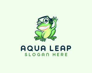 Frog Disk Jockey  logo design