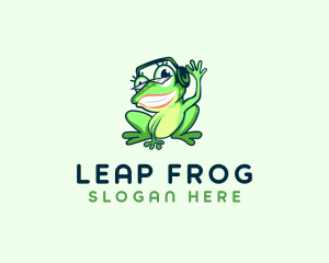 Frog Disk Jockey  logo design