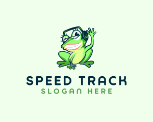 Player - Frog Disk Jockey logo design